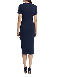 Agnes Short-Sleeve Cardi Midi-Dress