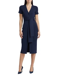 Agnes Short-Sleeve Cardi Midi-Dress