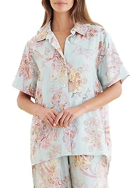 Coco Resort Floral Linen Pajama Shirt