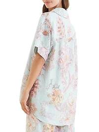 Coco Resort Floral Linen Pajama Shirt
