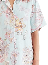 Coco Resort Floral Linen Pajama Shirt