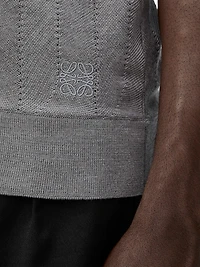 Chevron Stretch Wool Sleeveless Sweater