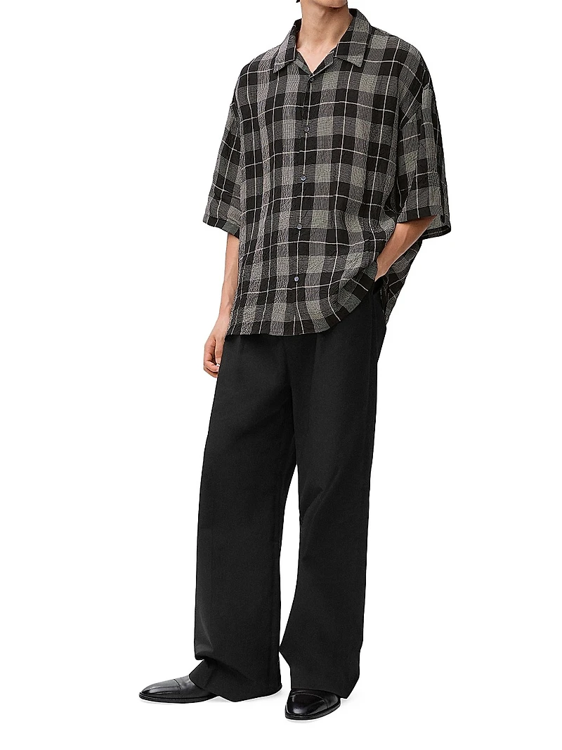 Plaid Short-Sleeve Shirt