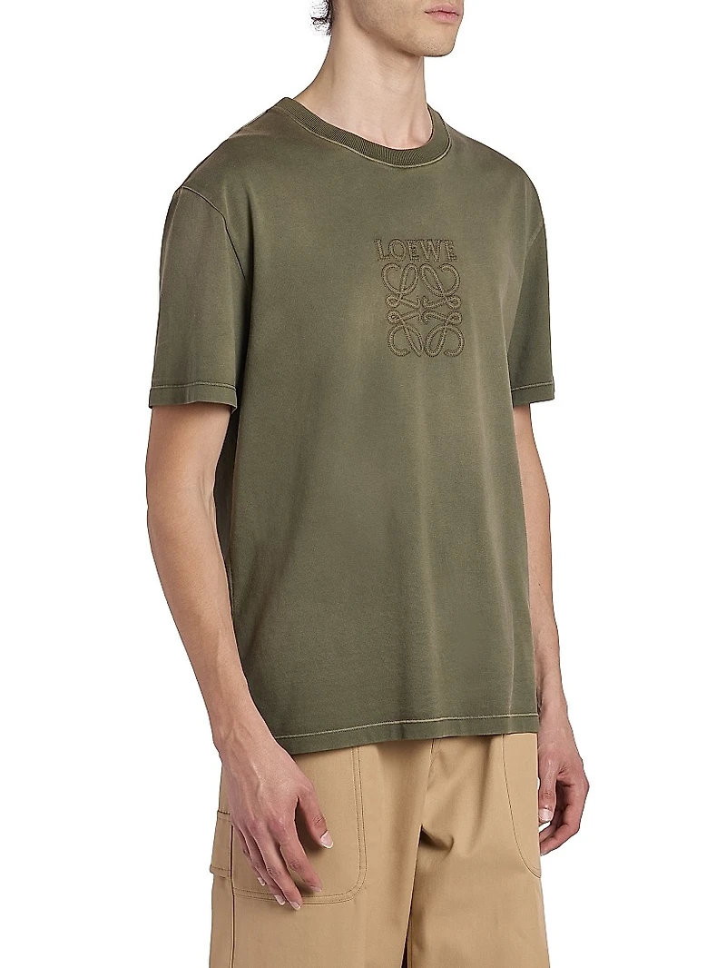 Embroidered Logo Cotton-Blend T-Shirt