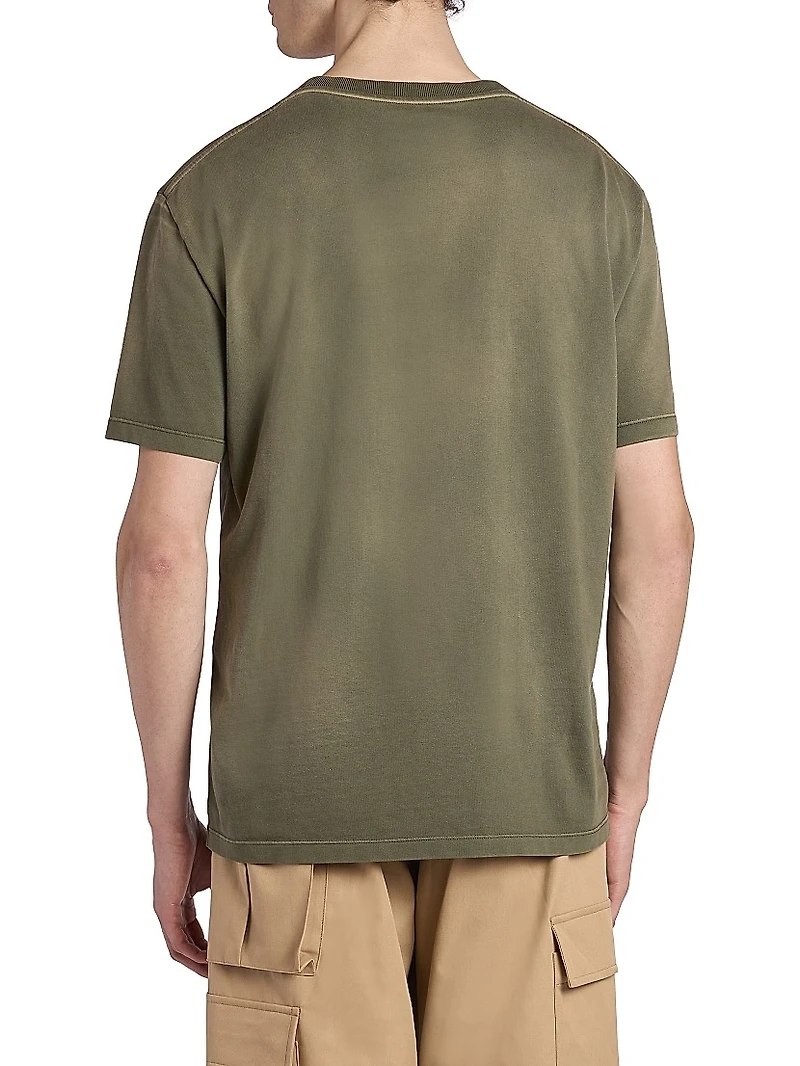 Embroidered Logo Cotton-Blend T-Shirt