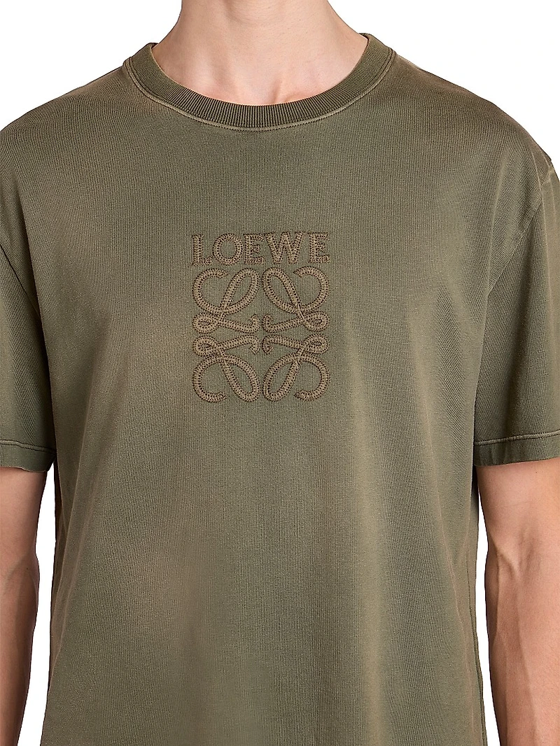 Embroidered Logo Cotton-Blend T-Shirt