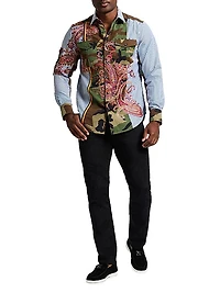 Le Army Multi Print Cotton Shirt