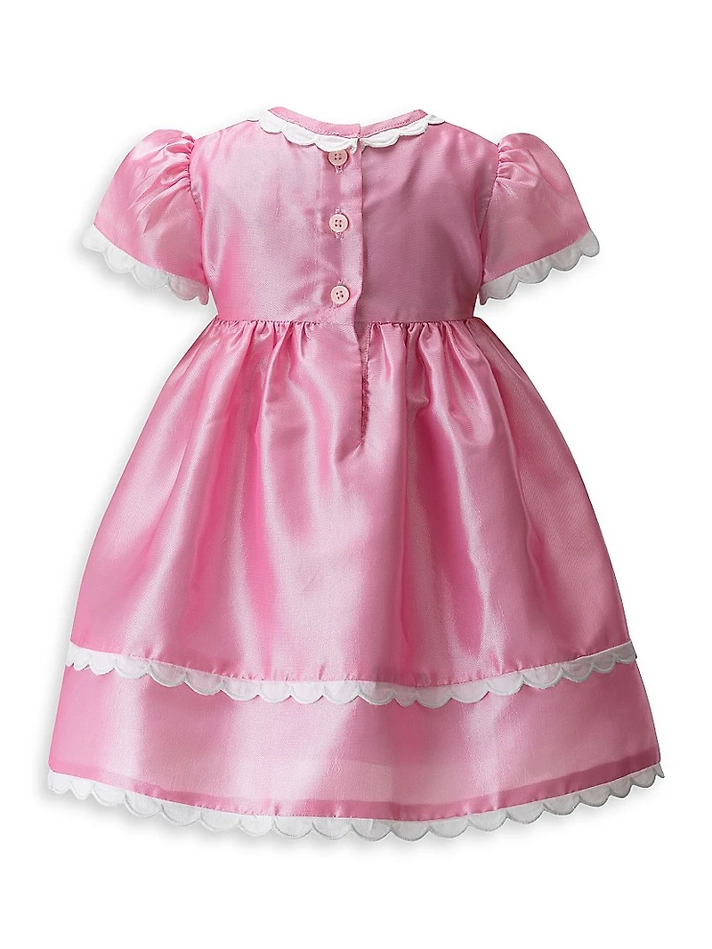 Baby Girl's Eloise Taffeta Scalloped Dress & Bloomers Set