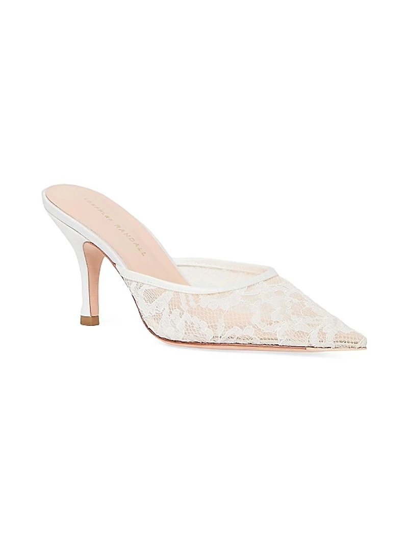 Layla 50MM Lace Leather Mules