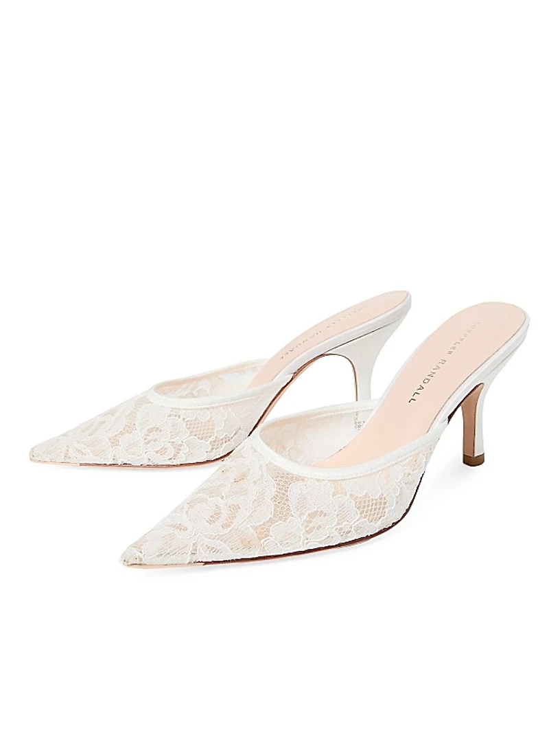 Layla 50MM Lace Leather Mules