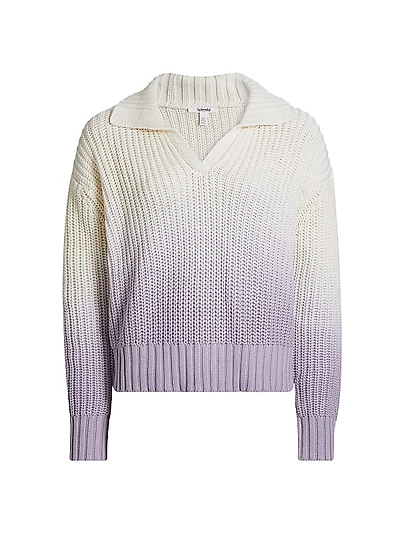 Raya Ombré Knit Polo Sweater