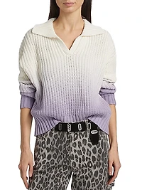 Raya Ombré Knit Polo Sweater