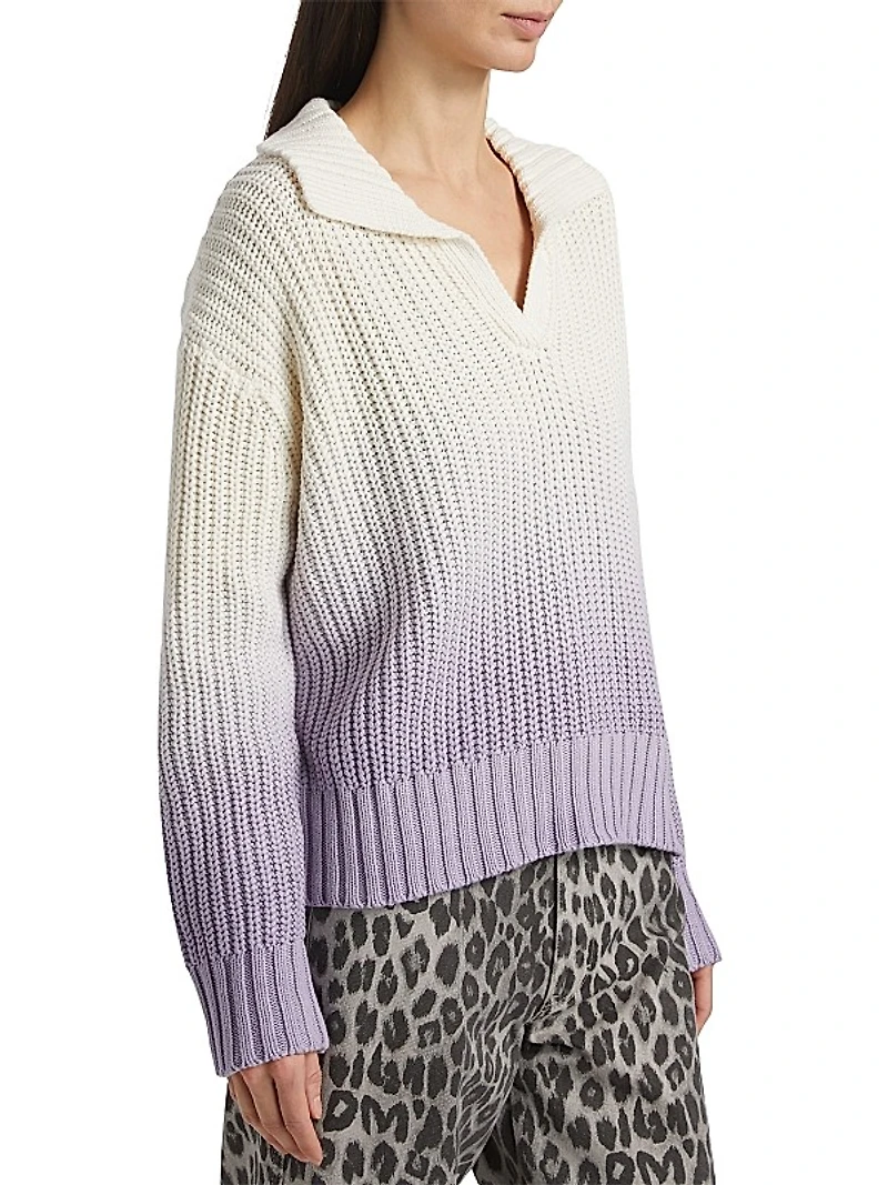 Raya Ombré Knit Polo Sweater