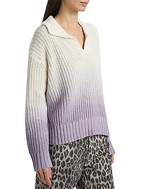 Raya Ombré Knit Polo Sweater