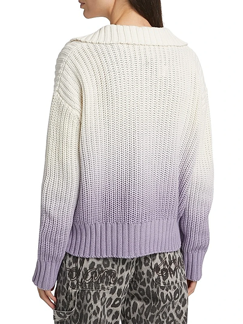 Raya Ombré Knit Polo Sweater