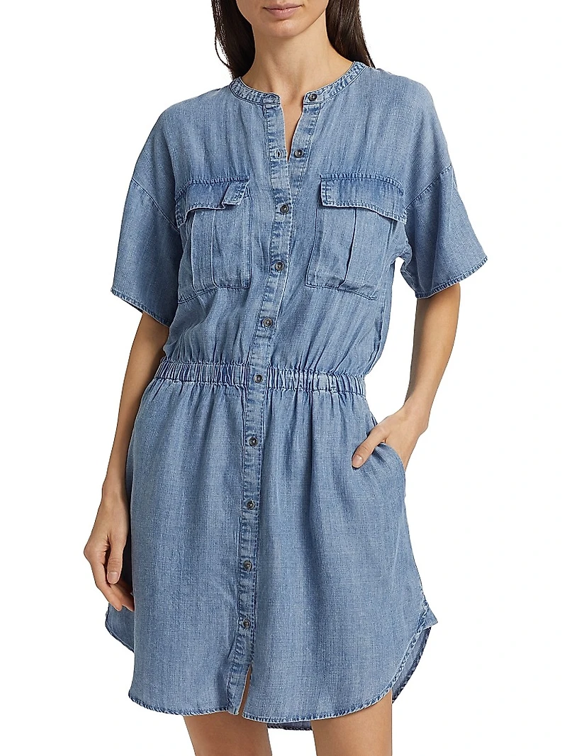 Raquel Denim Button-Front Minidress