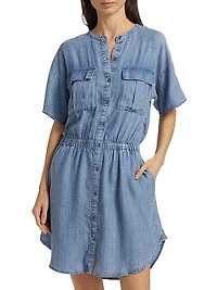 Raquel Denim Button-Front Minidress