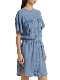 Raquel Denim Button-Front Minidress