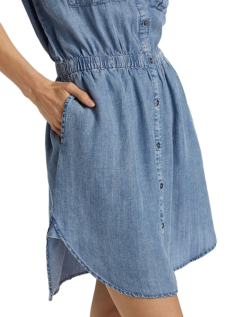 Raquel Denim Button-Front Minidress