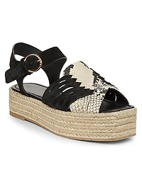 Elsa Python-Printed Leather Espadrilles