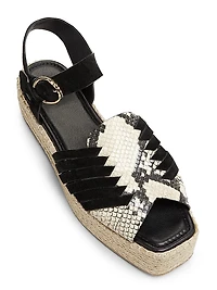 Elsa Python-Printed Leather Espadrilles