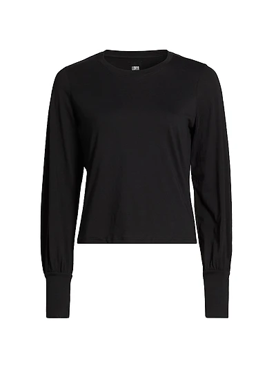 Crewneck Pima Cotton Long-Sleeve Sweater