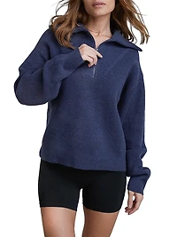 Cotton Silk Half-Zip Pullover