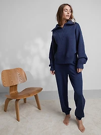 Cotton Silk Half-Zip Pullover
