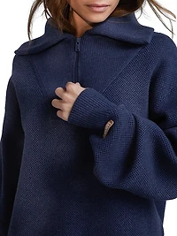 Cotton Silk Half-Zip Pullover