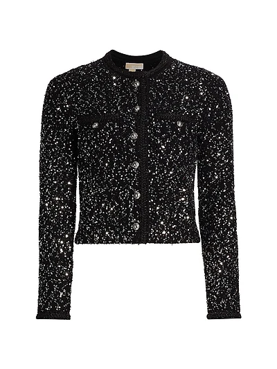 Sequined Crewneck Jacket