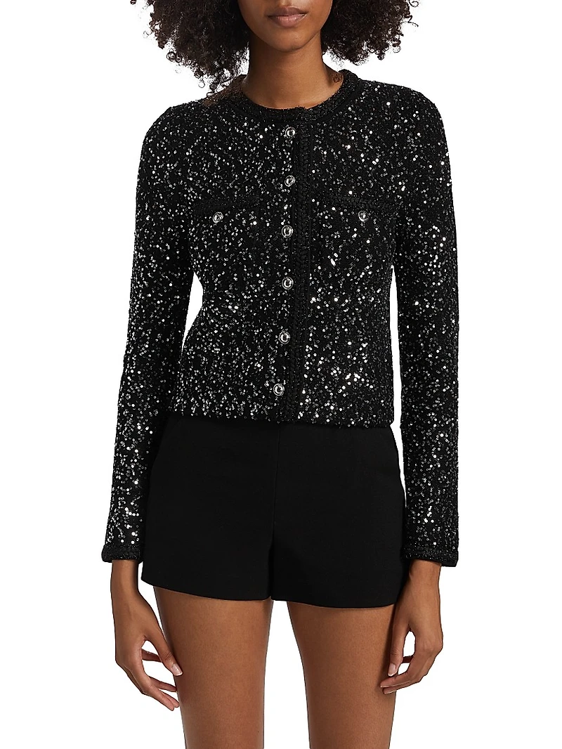 Sequined Crewneck Jacket