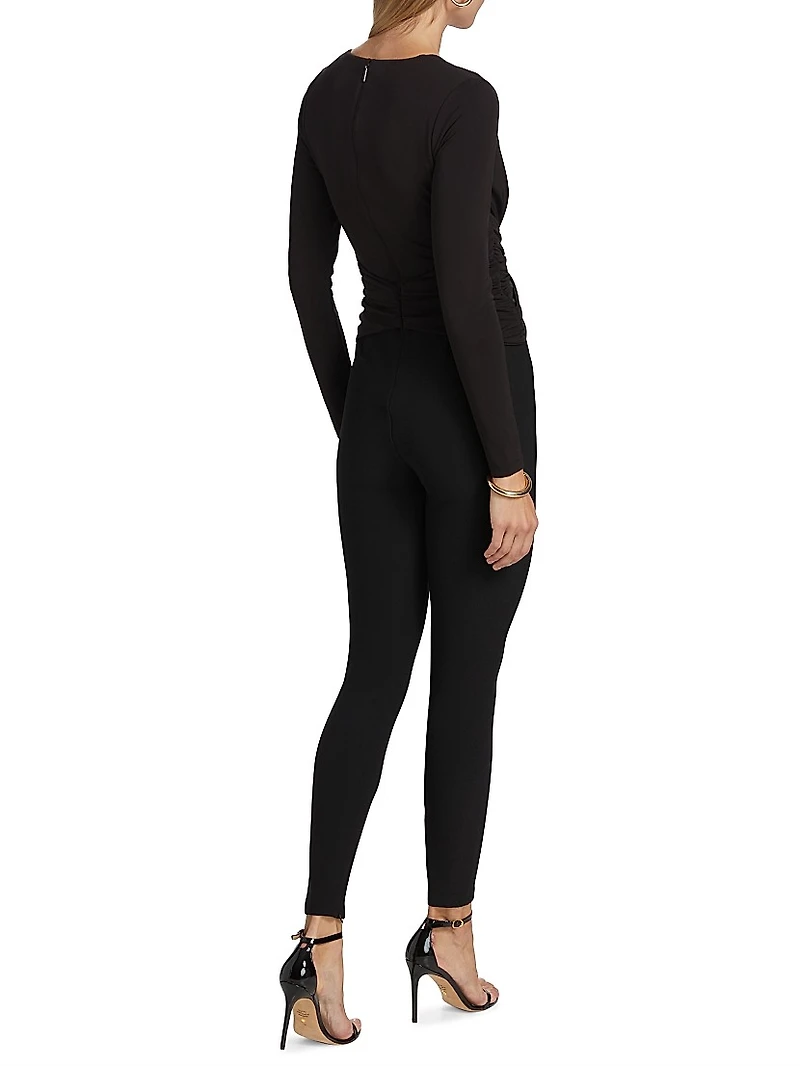 Twist Stretch-Jersey V-Neck Jumpsuit