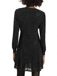 Crystal-Embellished V-Neck Minidress