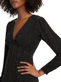 Crystal-Embellished V-Neck Minidress