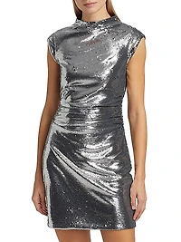 Sequined Ruched Minidress