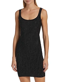 Crystal-Embellished Sleeveless Mini-Dress