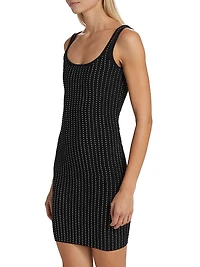 Crystal-Embellished Sleeveless Mini-Dress