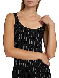 Crystal-Embellished Sleeveless Mini-Dress