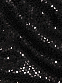 Sequined Shirred Jersey Cocktail Dress