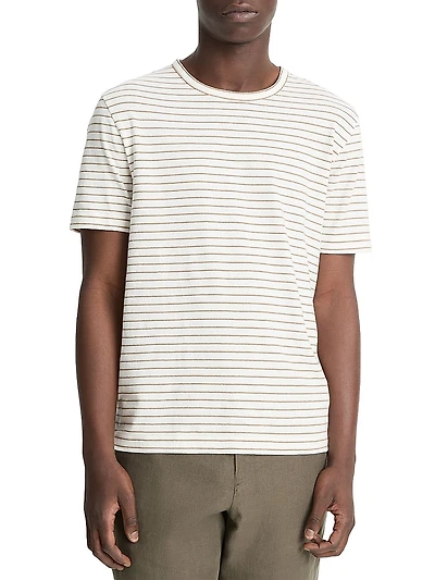Linen-Cotton Crewneck T-Shirt