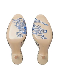 Mews 90MM Check Linen-Blend Mules