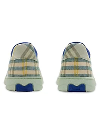 Terrace Check Linen Low-Top Sneakers