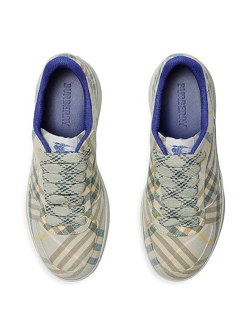 Terrace Check Linen Low-Top Sneakers