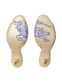 Mews 65MM Check Linen-Blend Mules