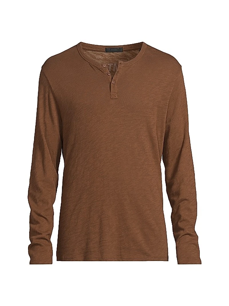 Cotton Jersey Henley T-Shirt