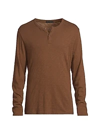 Cotton Jersey Henley T-Shirt
