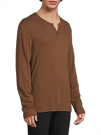 Cotton Jersey Henley T-Shirt