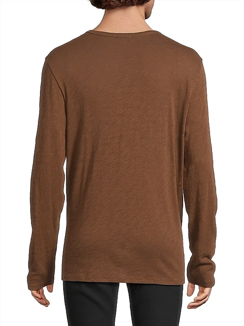 Cotton Jersey Henley T-Shirt