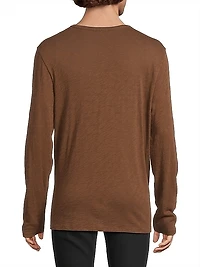 Cotton Jersey Henley T-Shirt
