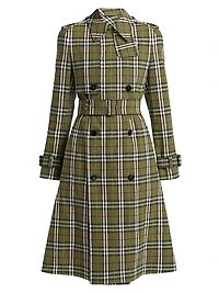 Check Linen Trench Coat